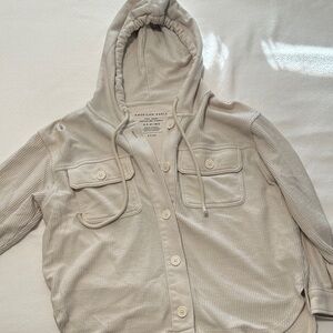 American Eagle Outfitters Women's Light Tan Hooded Utility Jacket
